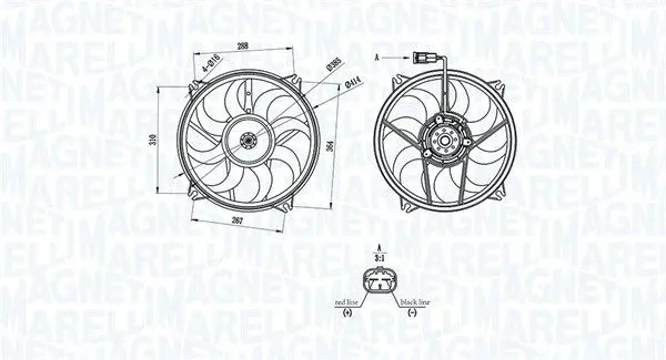 Radiator fan Single Fan 069422708010 MAGNETI MARELLI for CITROËN PEUGEOT DS