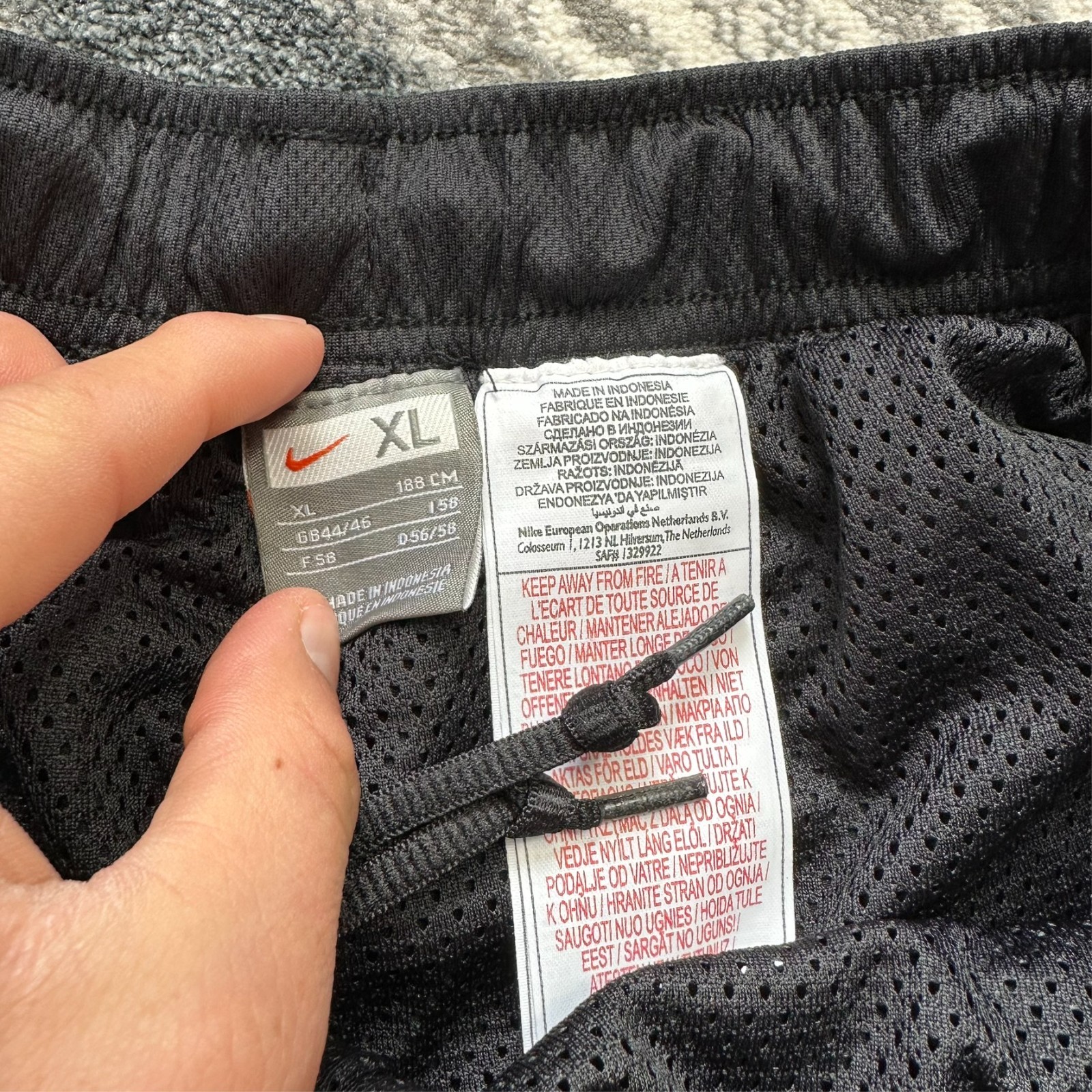 Vintage Nike 2000's Y2K Black Grey Shell Baggy Oversized Sz XL Tracksuit Bottoms image 2