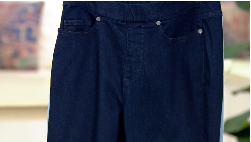 Isaac Mizrahi Live 14 Regular Dk Wash True Denim Frayed Hem Jeans A467131