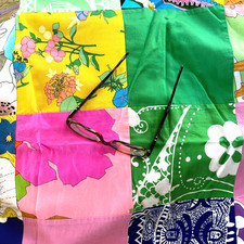 Vintage Mod Quilt Patchwork Baby Blanket Picnic Beach Bedding Palm Beach Lilly