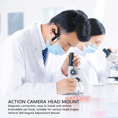 Head Mount For GO3 3S Action Camera Extendable Head Bracket Ear Hook Magneti Hot
