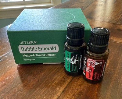 HTF!! doTERRA Bubble Motion-Activated Diffuser Emerald AND Holiday Joy & Peace!