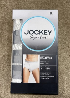 Jockey Signature Pima Cotton Briefs 4-Pack - XL (40-42) Cool Tech Full Rise NEW