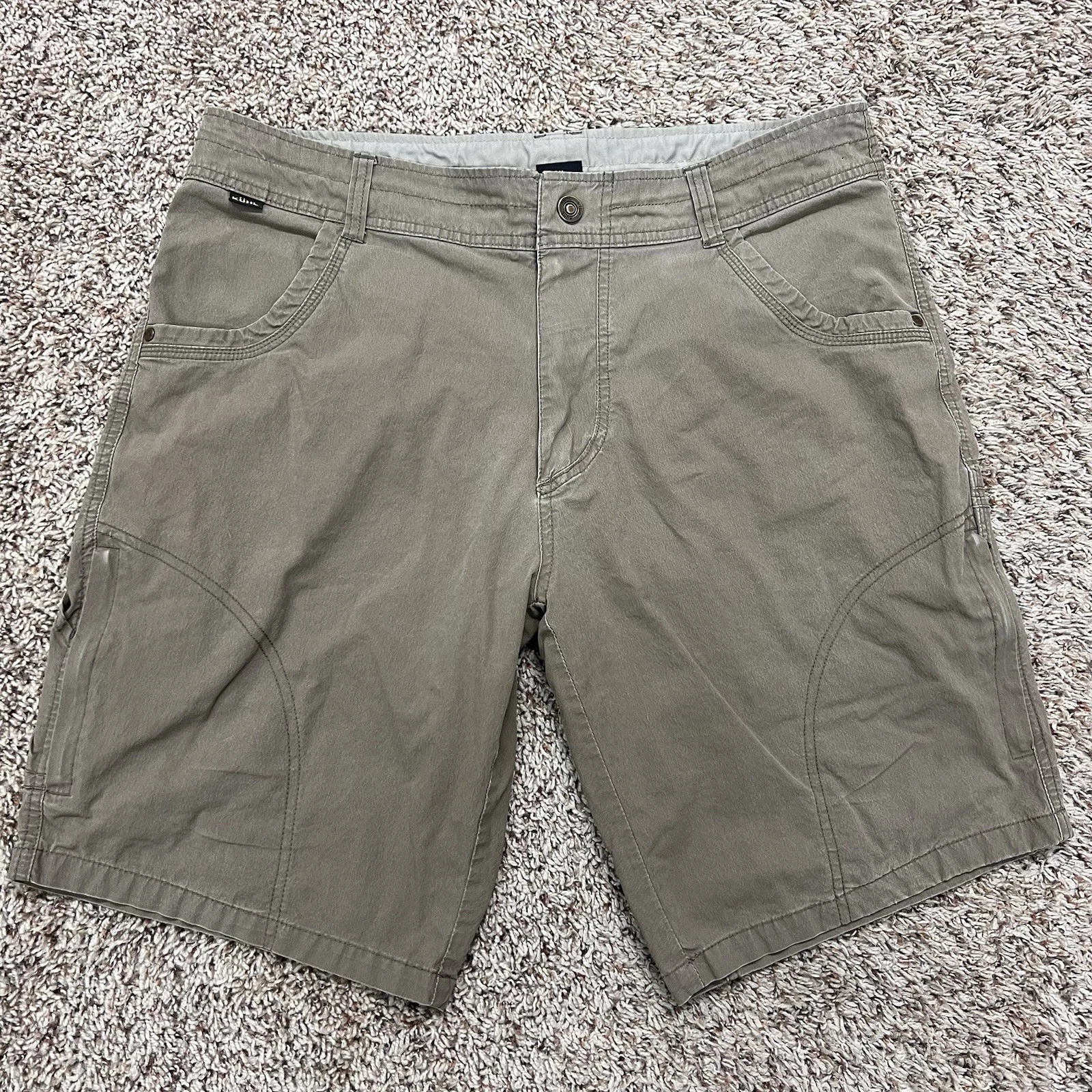 Kuhl Cargo Shorts Men’s Size 36 Beige Hiking Lightweight Stretch 10"