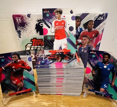 Topps Finest Premier League 2026 Complete Common Base Set 1-100 inc. Dowman, Rio