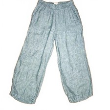 Cynthia Rowley Womens Green Linen Pants S Pull On Quiet Lux wide leg st patricks