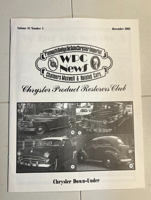 WPC News Club Magazine Vol. 34 No. 4 December 2002 Chrysler Down-Under