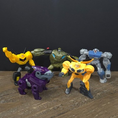 McDonalds Transformers Animated Happy Meal Toy Lot Bumblebee Grimlock Bulkhead