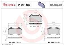 FITS ABARTH 124 SPIDER 1.4 BRAKE PAD SET, DISC BRAKE P 23 182 BREMBO