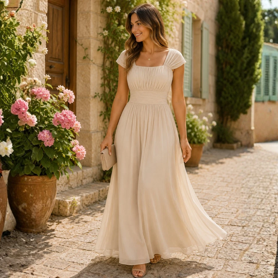 ebay bridesmaid dresses champagne Dress for sale Sweep Train8