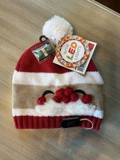 Festive LED Knit Hat Light Up Santa Beanie One Size New w/ Tags Free Ship