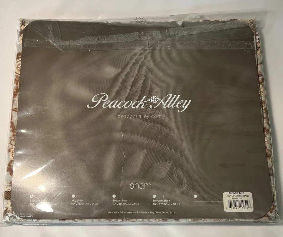 NEW Peacock Alley 100% Linen Standard Sham Olympia Brown blue Shaw Mist 20"x 26" - Image 4 of 4