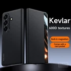 For Samsung Galaxy Z Fold7 Carbon Fiber Pattern Magnetic Flip Leather Case Cover