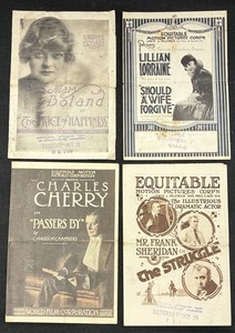 Lot 4 Silent Film Heralds Equitable Motion Pictures Selznick Mary Boland