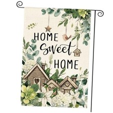 Home Sweet Home Birdhouse Spring Floral Garden Flag 12x18 Garden Size-12 x 18"
