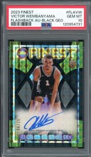2023-24 Finest Victor Wembanyama Black Geo Flashback Ref Auto RC #/25 PSA 10 Gem
