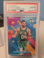 2025-26 Topps Finest Jayson Tatum /350 Sky Blue Refractor Common #21 Celtics