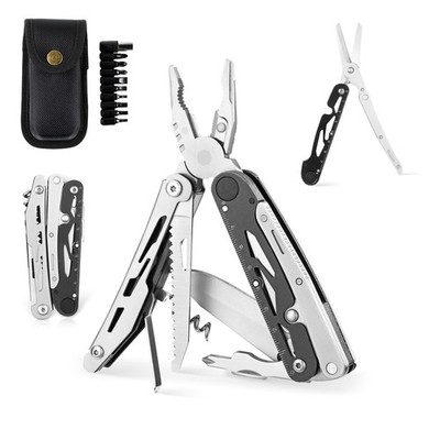 G304 Full-sized Multitool, 21-in-1 Stainless Steel Pocket Knife with Screwdri...