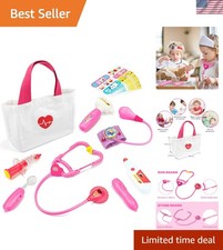 Realistic Toy Doctor Kit for Girls - 18 Pieces with Stethoscope  More in Pink