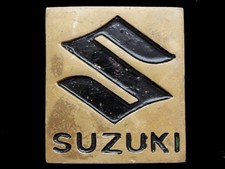 LK27108 NOS VINTAGE 1970s  SUZUKI  SOLID BRASS MOTORCYCLE BELT BUCKLE