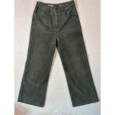 Pilcro Olive Green Wide Leg Corduroy Pants Women's 28 High Rise