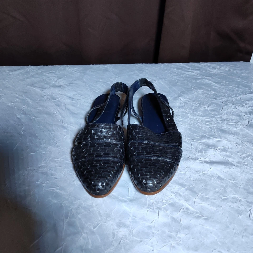 Vintage Bass O’Hara Woven Slingback Sandals Women's Size 7.5N 80s 90s Leather - Image 2 of 4