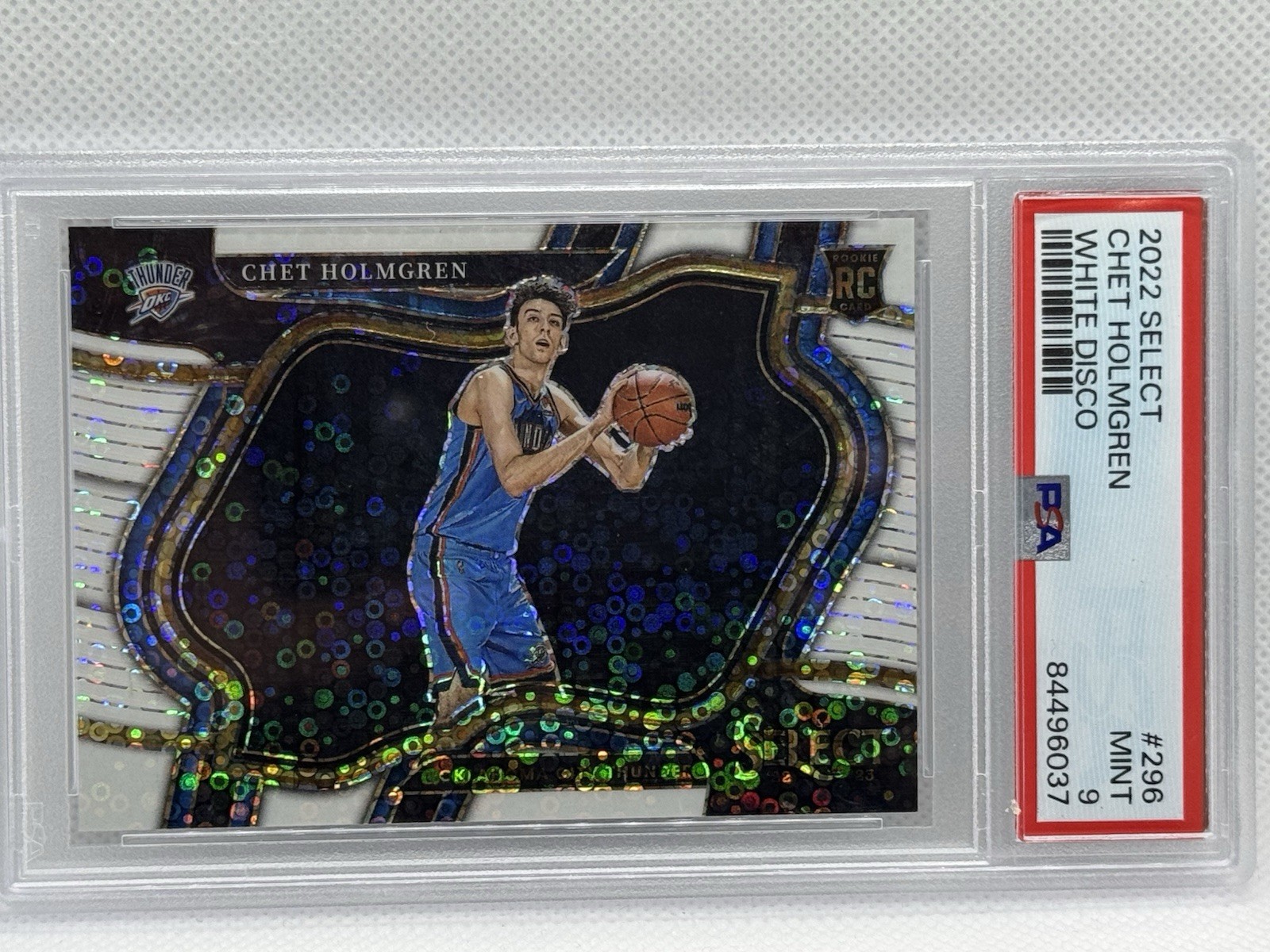 2022 Select - Courtside Chet Holmgren #296 White Disco Prizm /75 Rookie PSA 9