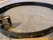 Sunco Snakeskin Belt 28 30 L Genuine Snake Brown Vtg 80s 2433