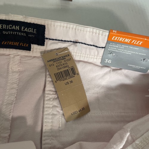 American Eagle AE NWT Chino Shorts Men 36x10 Slim Extreme Flex Pink Preppy Coast - Picture 2 of 8