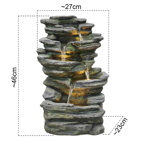 GARTENBRUNNEN ZEN BRUNNEN ZIMMERBRUNNEN SPRINGBRUNNEN KASKADENBRUNNEN 230V LED - Bild 5 von 19