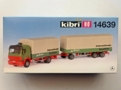 Remolque doble KIBRI 14639 MB SK "Kraus Int. Spedition", Escala 1/87, Ref. A001 | Zustand: Used