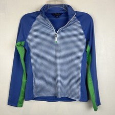 Polo Ralph Lauren Rash Guard Swim Top Girls L Shirt 12 14 Blue Zip Sun Vaca Read
