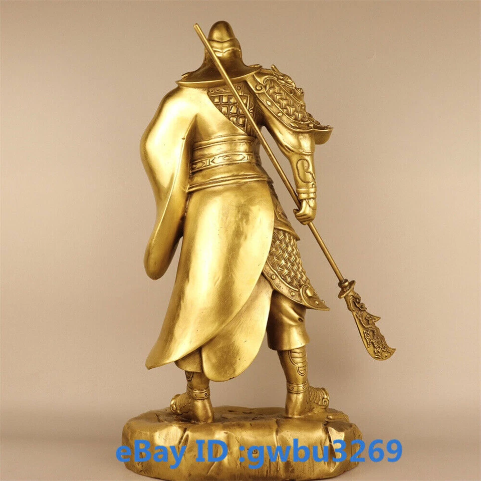 Coleção Fengshui China bronze esculpido guerreiro deus da riqueza estátua Guan Gong 23948 - Imagem 4 de 4