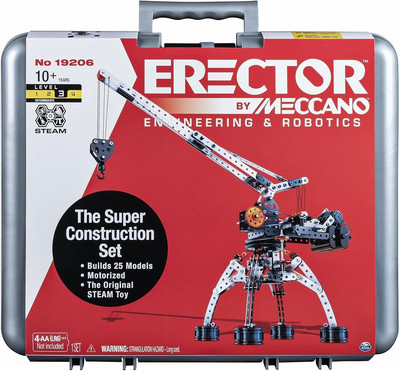 Erector Super Construction 25-In-1 Motorized Building Set, Steam Education Toy, 
