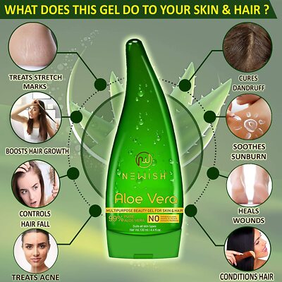 Pure Aloe Vera GEL for Shiny Face Hair Growth & Skin Moisturizer Woman  130ml for sale online | eBay