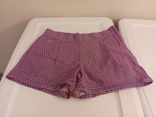 Girls Janie And Jack Pleaded Front City Shorts With Pockets Blue/Red Size 10
