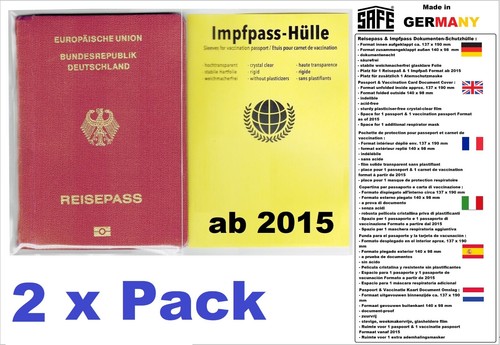 Housse de Protection Impfpass Passeport pour Impfausweis Livret Étui 2 Paquet - Photo 1 sur 12