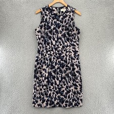 LOFT Dress Womens 4 Gray Animal Print Sheath Mini Sleeveless Career Office Work