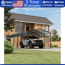 🔥12 X 20ft Metal Carport W/galvanized Steel Roof Metal Roof Carport For Tractor