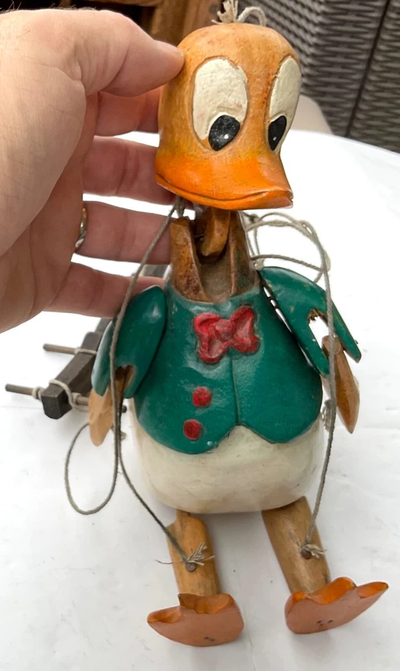 ANCIENNE MARIONNETTE DONALD DUCK 1930-40 DONALD DUCK PUPPET PAPERINO BURATTINO - Photo 1/4