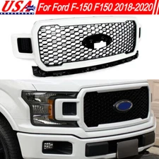 For Ford F-150 F150 2018-2020 Honeycomb Front Grille Assembly Oxford White Trim