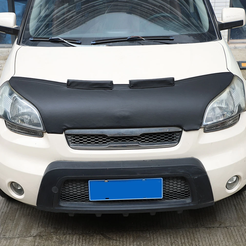 PU Leather Hood Bra Guard Protection Bug Stone Deflector Fits Kia Soul 2009-2013 - Image 4 of 4
