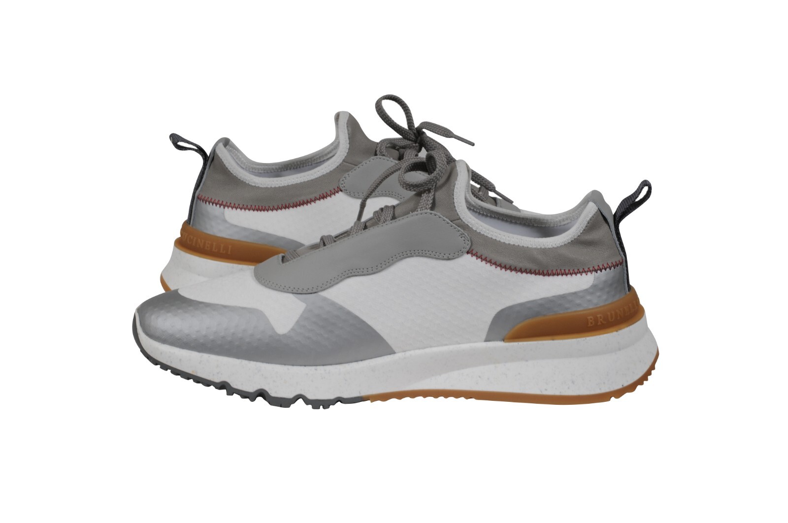 Brunello Cucinelli  Panelled Sneaker Size US 10.5 EU 43.5 White Gray Trainer image 9