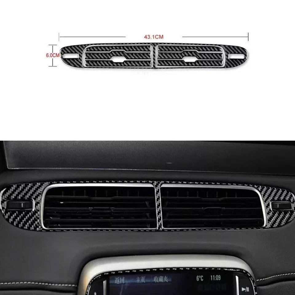 Cubierta de salida de aire acondicionado estilo fibra de carbono para Chevrolet Camaro 2010-2015 Foto 4 de 4