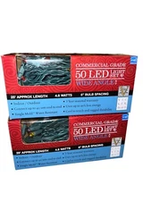 2x Vickerman Set of Multicolor Commercial Grade 50 LED Christmas Light Set