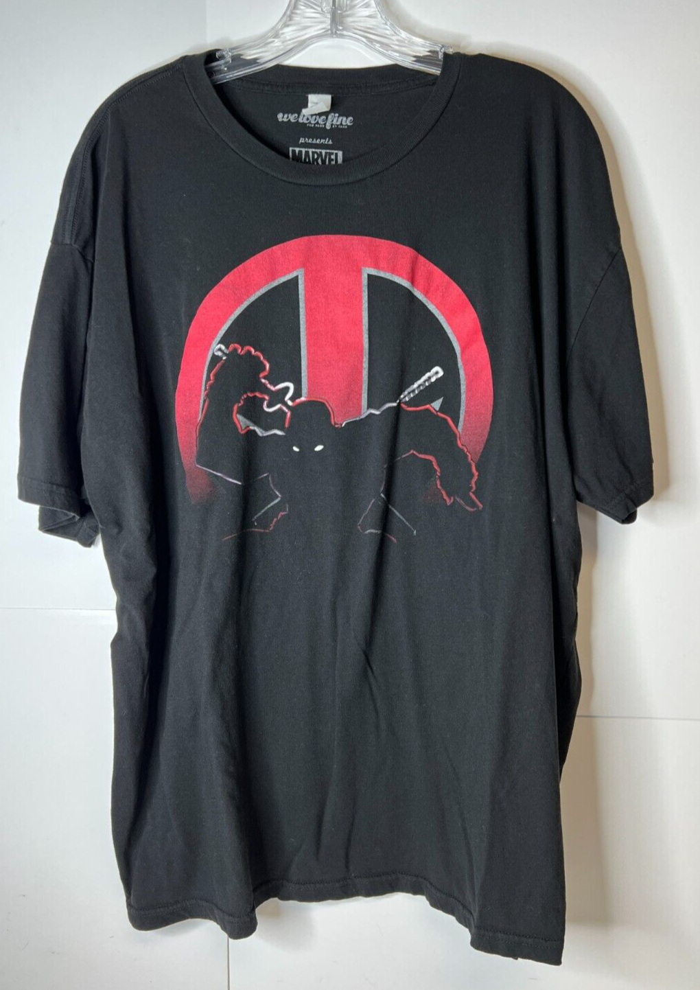 Marvel Deadpool Shadows Men's XXL Black Graphic T-Shirt We Are Fine