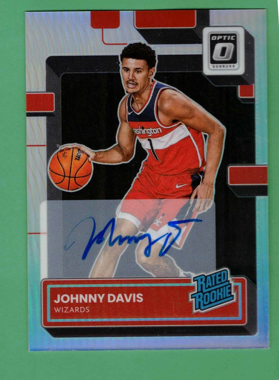 2022-23 PANINI DONRUSS OPTIC JOHNNY DAVIS AUTO SILVER HOLO RATED ROOKIE #206