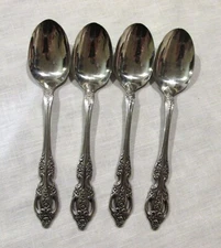 Oneida Pembrooke Renoir Set of 4 Oval Soup Spoons SSS Stainless Flatware