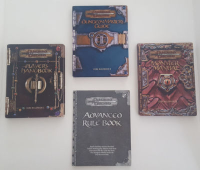 Dungeons & Dragons 4 book set 1 thru 3 plus Advanced Manual start pllay learn 