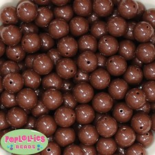 14mm Brown Acrylic Solid Bubblegum Beads Lot 20 pc. chunky gumball